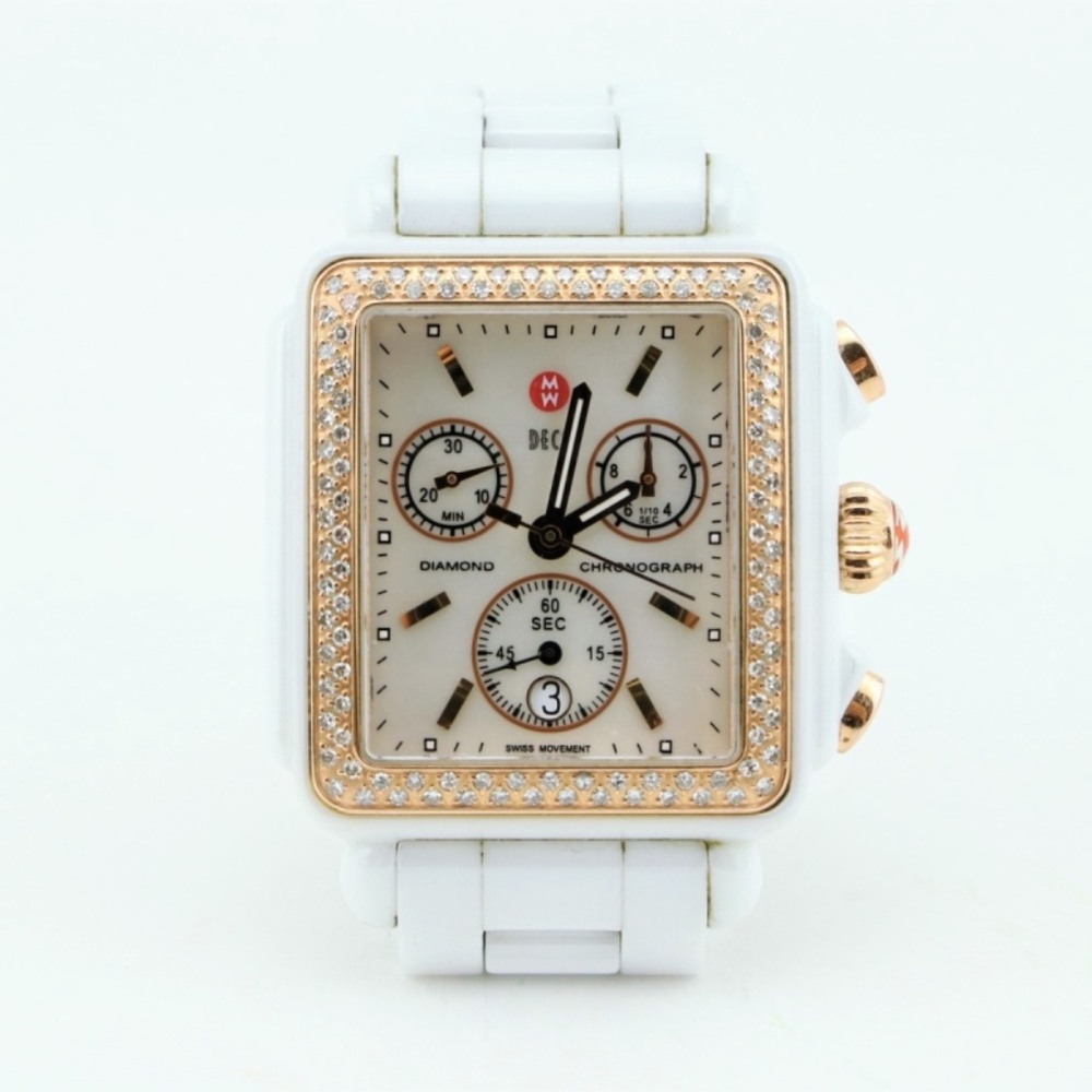 Michele Deco Diamond Chronograph Watch